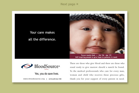 BloodSource corporate branding ad